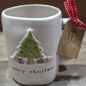 Rae Dunn Merry Christmas Tree Mug - Green and White